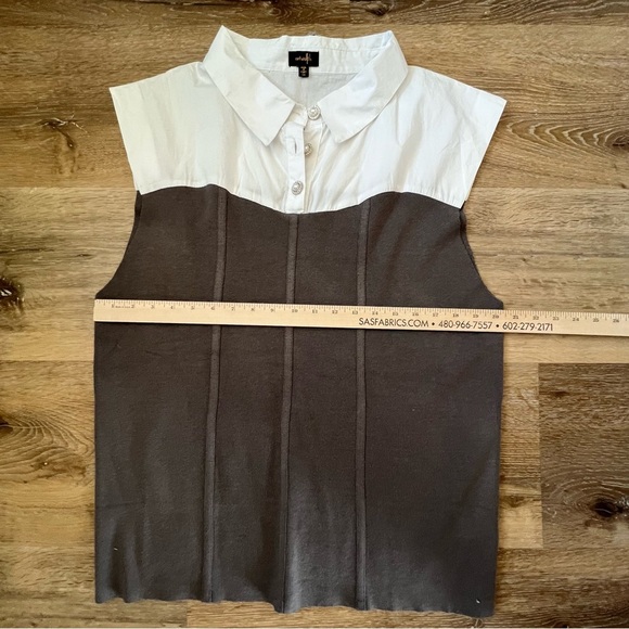 Ontwelfth White Brown Top, size 3X, lovely fabric gem buttons quality material - Picture 10 of 11